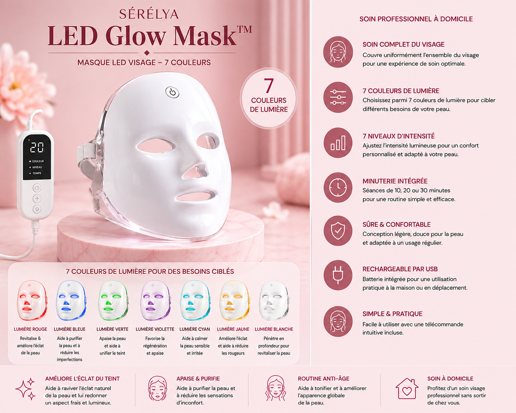 SÉRÉLYA Glow Mask™ – Masque LED Visage