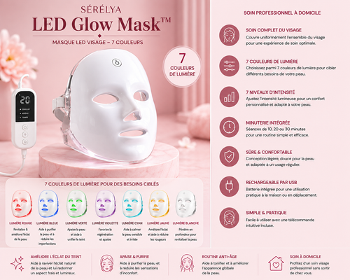 SÉRÉLYA Glow Mask™ – Masque LED Visage